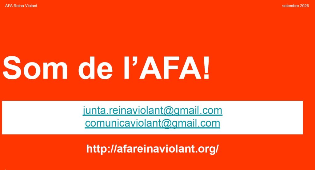 Presentació de l’AFA en les reunions d’inici de curs 2026-2027